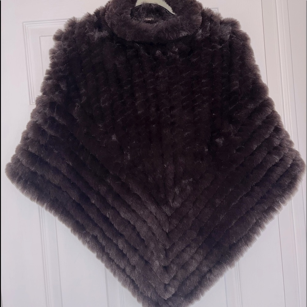 J.McLaughlin Faux Fur Mock Neck Poncho